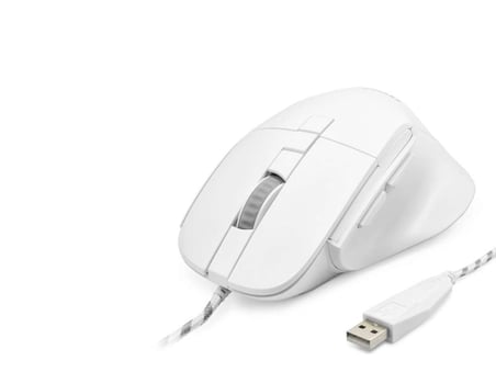 Ergonomik Kablolu Ofis Mouse 3600 Dpi Beyaz 7D Tasarım