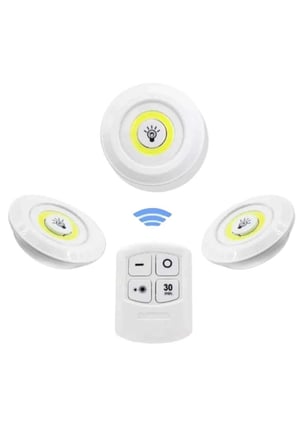 Kumandalı Spot LED Lamba Seti 3'lü Mutfak ve Banyo