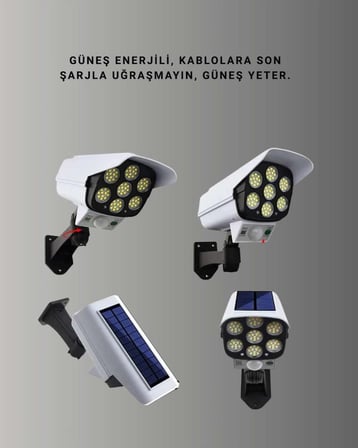Hareket Algılamalı Güneş Enerjili LED Lamba 5-8 m Güvenlik