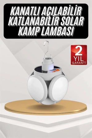 Güneş Enerjili Katlanır Lamba 5 Kanatlı Usb Şarjlı