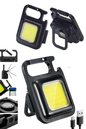 Mini Şarjlı LED Fener Anahtarlık Mıknatıslı Kamp Işığı