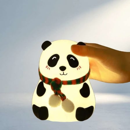 Pofuduk Panda Figürlü LED Gece Lambası 5 Renk Modu