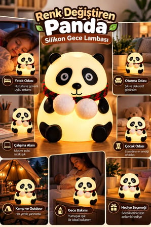 Sevimli Renk Değiştiren Panda Gece Lambası
