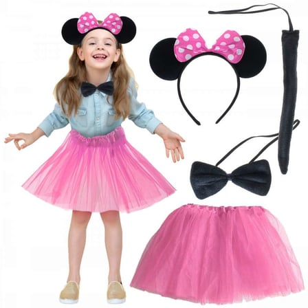 Sevimli Minnie Kostüm Seti Pembe Tütü Etek ile Çocuklar için