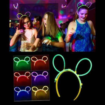Fosforlu Glow Taç 12 Adet Karışık Renkli Parti Aksesuarı