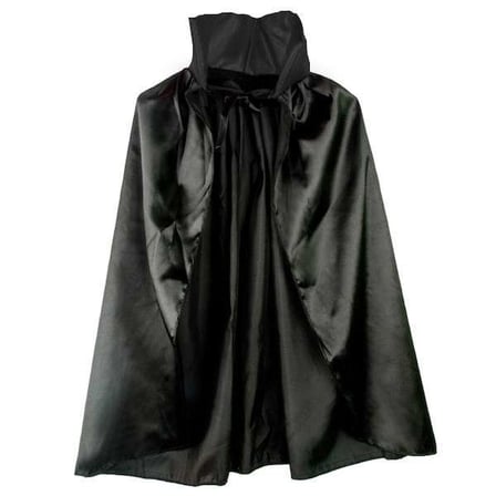 Yakalıklı Siyah Halloween Pelerini 90 cm Yetişkin ve Çocuklar İçin