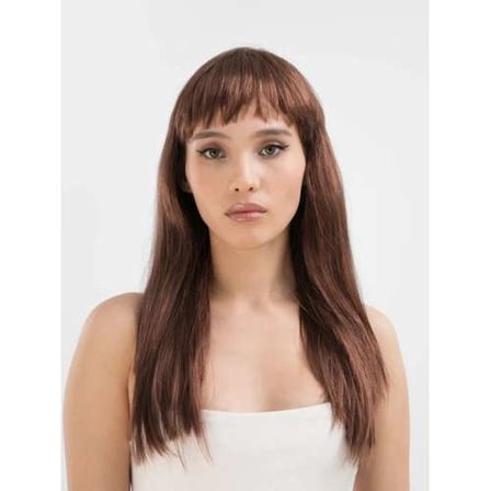 Uzun Kahverengi Parti Peruğu 60 cm Düz Model