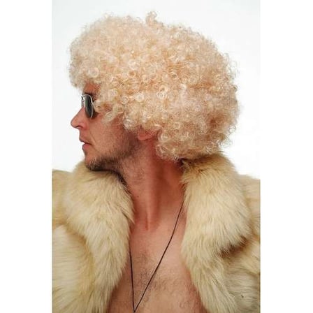 Kıvırcık Afro Bonus Peruk 1 Adet Altın Renk Parti Saçı