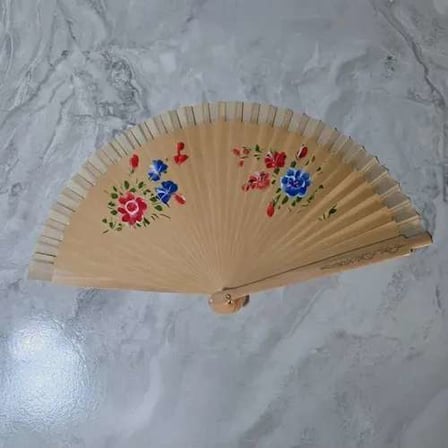 Renkli Çift Taraflı Bambu Yelpaze 12'li Set