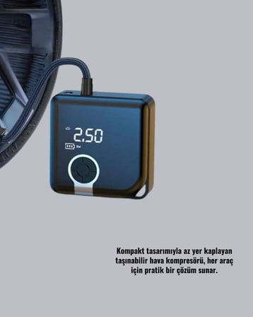 Taşınabilir Kompresör 150 PSI Dijital Ekran ile Lastik Şişirme
