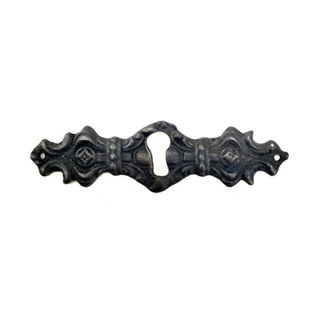 Antika Tarz Dekoratif Pirinç Anahtar Ağızlığı - 28x104mm, Oksit