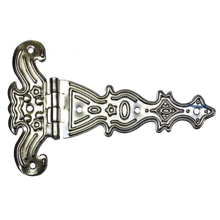 Dekoratif, Sac Tek Kuyruklu Menteşe - 69x102 Mm, Büyük, Nikel, 100 Adet