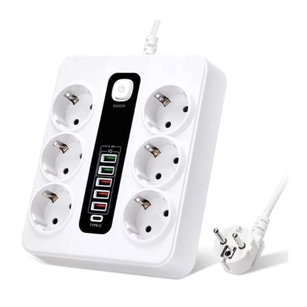 Vothoon Hp-h04 3000w 10amper 6’lı 2metre Uzatma Kablolu Çoklu Termal Akım Priz