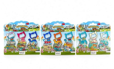 İstanbul Temalı Metal Buzdolapı Süsü Magnet 3'lü Set Alk5812