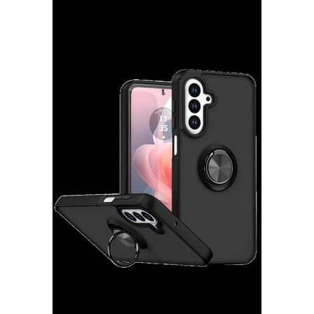 Samsung Galaxy A57 5g Montreal Yüzüklü Silikon Kapak - Siyah