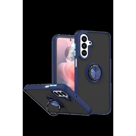 Samsung Galaxy A37 5g Montreal Yüzüklü Silikon Kapak - Lacivert