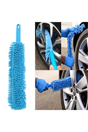 3'lü Araba Temizleme Seti Mikrofiber Şönil - 3'lü 50x50 Ultra Pamuklu Bez- Teleskopik Çek Çek