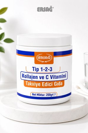 ERSAĞ Tip 1-2-3 Kollajen ve C Vitamini 200 GR