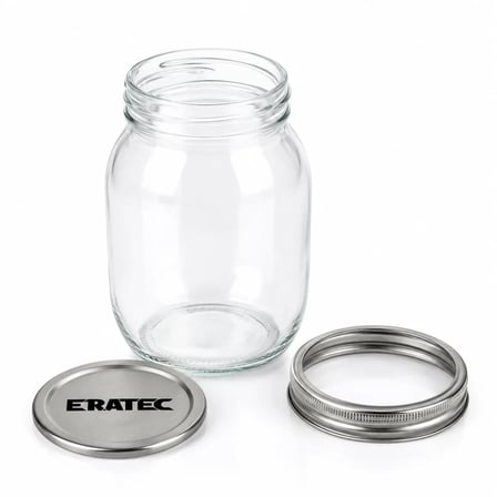 Eratec Cam Kavanoz 2 Parçalı Kapak, 1000 ml x 4