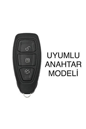 Ford Fiesta Kuga Focus C-max Uyumlu Anahtarsız Çaliştırma Deri Anahtar Kılıf Ve Örgü Anahtarlık