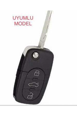 Audi A2 A3 A4 A6 A8 Silikon Anahtar Koruma Kılıfı 3 Tuşlu Kırmızı Renk