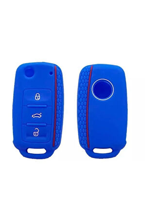 Vw Golf 5 Ve Golf 6 Silikon Anahtar Koruma Kılıfı Mavi Lütfen Anahtar Teyiti Yapınız