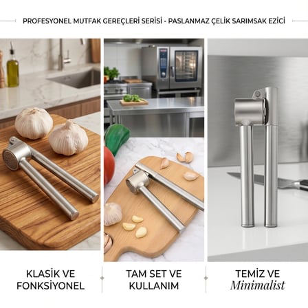 Paslanmaz Çelik Sarımsak Ezici