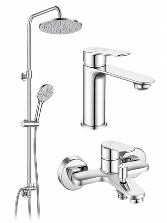 Fast Banyo Bataryası + Fast Lavabo Bataryası + Tuna Duş Kolonu Kombin Seti | 5 Yıl Garantili