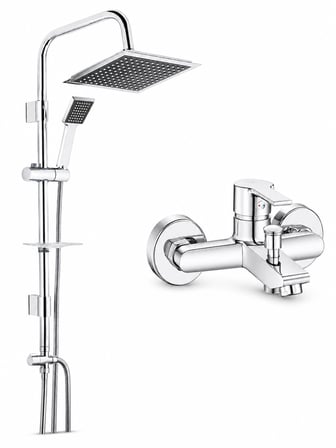 Lite Banyo Bataryası + Tema 53260 Quadro Rain Pratik Duş Sistemi