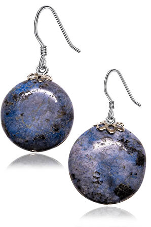 Sertifikalı Sodalit Taşı Küpe - 1.kalite