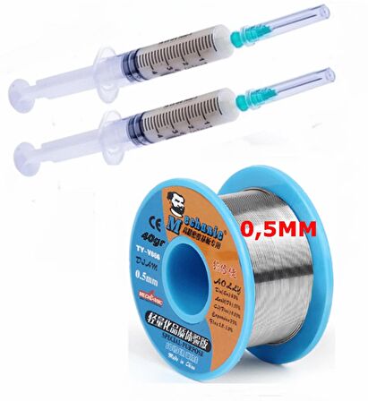 Soldering Wıre 63 Sn-37 Pb Lehim Teli 40 Gr. 0,5 mm Flux Lehim Toplama Seti 2in1