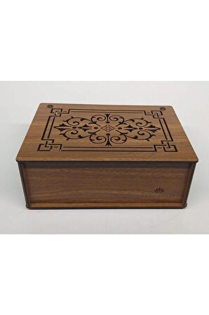 Doğal Ahşap Çay Kutusu 9 Bölmeli Kapaklı Poşet Bitki Çayı Saklama Kabı (tea Box)