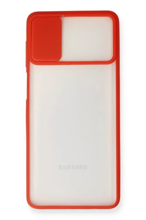 Samsung Galaxy M51 Kılıf Palm Buzlu Kamera Sürgülü Silikon - Kırmızı