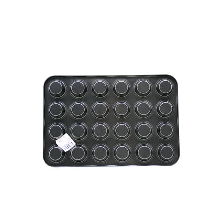 Muffin Kek Kalıbı 24 Bölmeli Siyah Metal