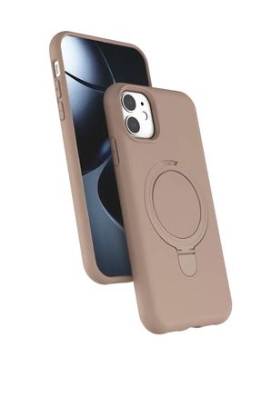Apple iPhone 11 Regal Magsafe Standlı Kapak - Çöl Titanyum