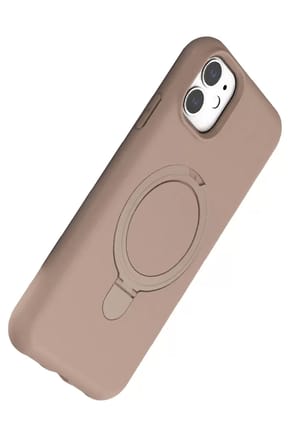 Apple iPhone 11 Regal Magsafe Standlı Kapak - Çöl Titanyum