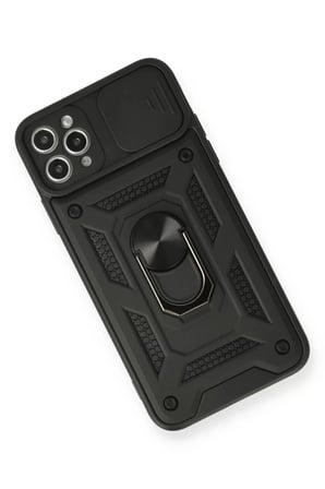Apple iPhone 11 Pro Kılıf Pars Lens Yüzüklü Silikon - Siyah