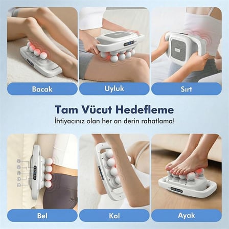 PM-29678 Multi-Foksiyonel 8 Başlıklı Profesyonel Selülit Giderici ve Derin Doku Masaj Aleti