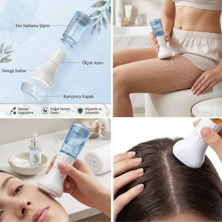 ErturkStore Dermaroller Cilt Bakım Aparatı 140 İğneli 0-3 mm Serum Hazneli