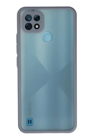 Realme C21 Kılıf Montreal Silikon Kapak - Gri