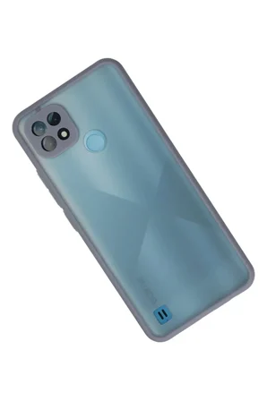 Realme C21 Kılıf Montreal Silikon Kapak - Gri