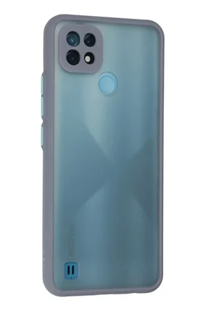 Realme C21 Kılıf Montreal Silikon Kapak - Gri