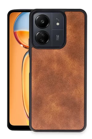 Xiaomi Uyumlu Redmi 13C Kılıf Aras Deri Kapak - Taba
