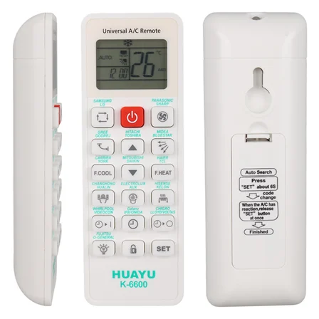 Huayu K-6600 Üniversal Akıllı Klima Kumandası 99% Uyumluluk LCD Ekranlı