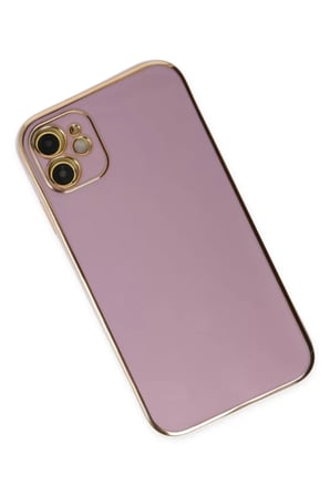 Apple Uyumlu iPhone 12 Kılıf Volet Silikon - Mor