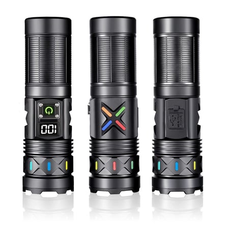 Bedotech Bd-5 30w Tg Led Alüminyum Alaşımlı Zoomlu Type-c Dijital Göstergeli Şarjlı El Feneri