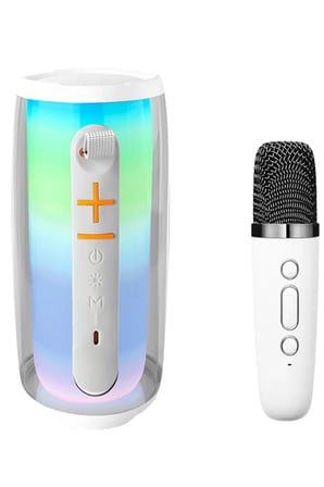 Pluse 6 Mikrofonlu RGB Kablosuz Hoparlör - Beyaz