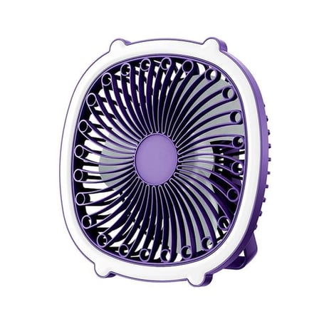 PM-21882 Usb Şarjlı Masaüstü 2 Tip Led Işık - 3 Kademe Fan Vantilatör