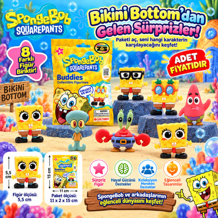 20347 3D FİGÜR SPONGEBOB BUDDIES SÜRPRİZ PAKET SBOB 36D (adet fiyatıdır)