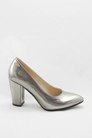 Platin Kadın Klasik Topuklu Ayakkabı Kadın Topuklu Abiye Ayakkabı Şık Gece Ayakkabısı